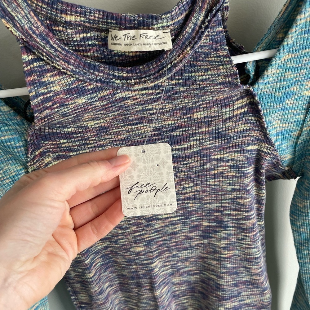 Free People We The Free Out Of Control Top - Combo Blue/Purple - Medium - NWT - Picture 5 of 12